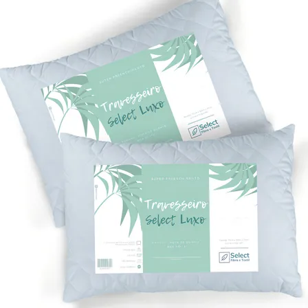 Kit 2 Travesseiros Fibra Siliconada 70x50 Ajustável Zíper Macio Select Luxo Branco