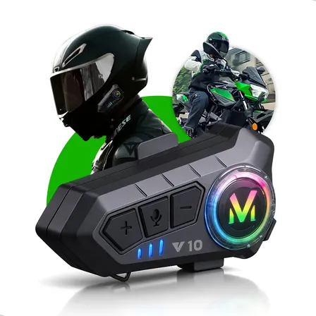 Fone De Ouvido Para Capacete Bluetooth Headset Rgb Sem Fio Kateluo