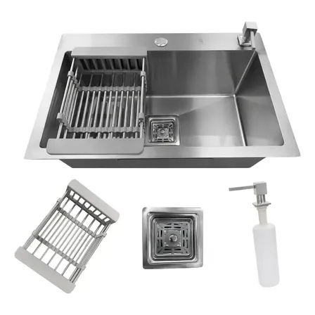 Cuba Cozinha Gourmet Quadrada Aço Inox 304 Escovada 60x40cm Com Acessórios Stillus Home Aço Inox Escovado