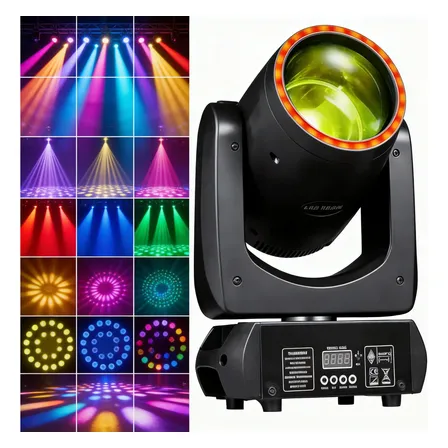 Moving Head Beam 280w Rgbw Com Prisma E Gobo Giratório Dmx 127/220v