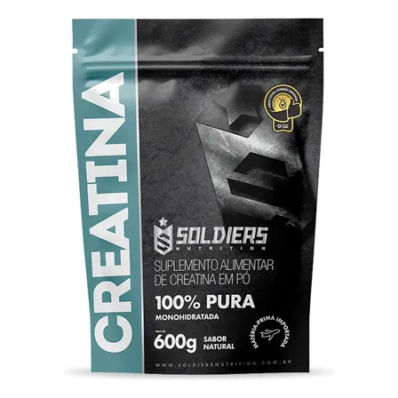 Creatina 600g Suplemento Monohidratada Em Pó 100% Pura - Soldiers Nutrition Sem Sabor
