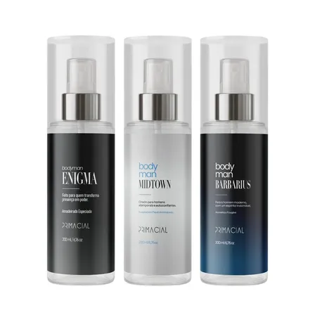 Kit Body Splash Masculino Barbarius + Enigma + Midtown 200ml