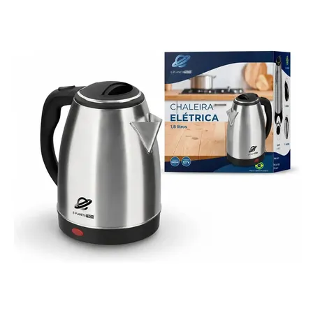 Chaleira Elétrica De Aço Inox E Planeta Tech 1,8 Litros Prateado 127v