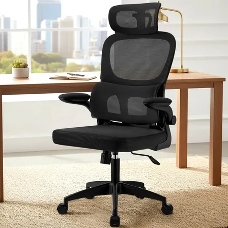 Cadeira Ergonomica Escritorio Giratória Executiva Tela Mesh Preto Algodão