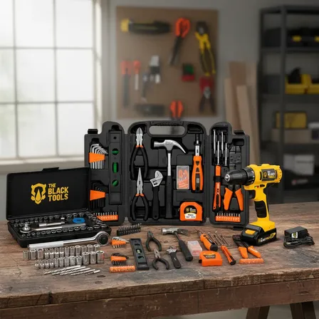 Kit De Ferramentas 169 Peças + Parafusadeira Furadeira 12v