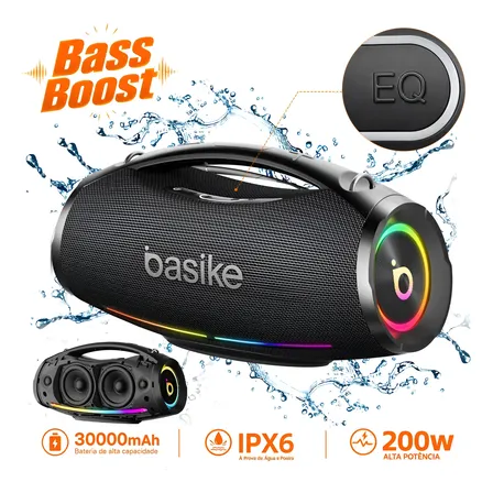 200w Caixa De Som Bluetooth Portátil 36h Tws Ipx6 Boombox