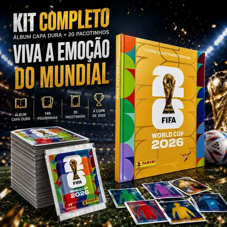 Álbum Copa Do Mundo 26 Dourado Ouro Oficial + 140 Figurinha