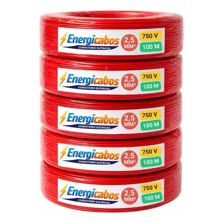 Fio Elétrico 2 5mm Cabo Energia Flexível 100 Metros 750v