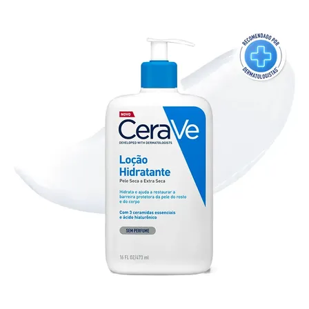 Loção Hidratante Corporal Sem Perfume, Com Ceramidas Essenciais E Ácido Hialurônico, Textura Fluida Cerave 473ml Sem Fragrância