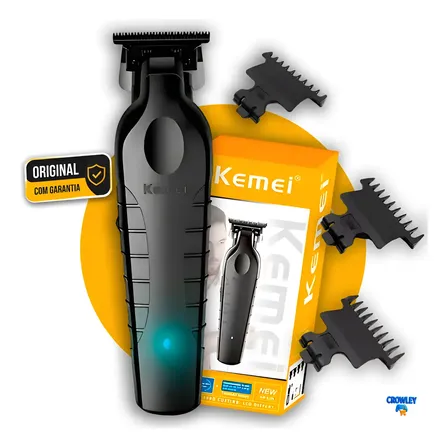 Máquina De Acabamento Corta Cabelo Profissional Kemei 2299 P Preto 127/220v