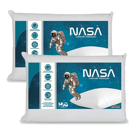 Kit Com 2 Travesseiros Nasa Viscoelástico Antialérgico Branco