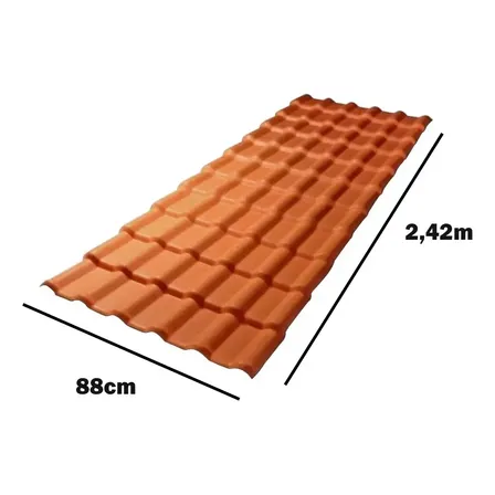 Telha Pvc Plan Precon 2.42x0.88m Terracota