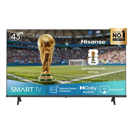 Hisense Smart Tv Fhd 43  Polegadas 43a4nv Com Hdr10, Dts Virtual X, Compatibilidade Alexa E Google Home