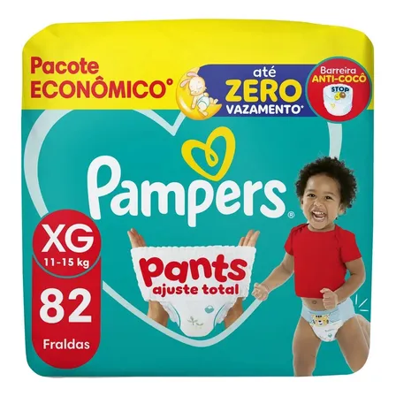 Fralda Pampers Pants Ajuste Total Tamanho XG, 82 Un