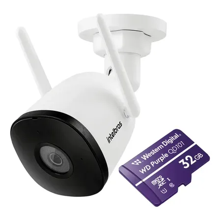 Câmera Inteligente Full HD iM5 SC com MicroSD 32GB Branca Intelbras