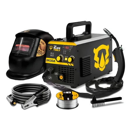 Maquina De Solda Inversora Mig Sem Gás 130a + Kit Acessórios Preto 220v