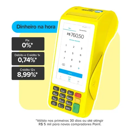 Maquininha De Cartão Pro 3 Mercado Pago Point Amarela Vivo 4g/Wifi/Nfc