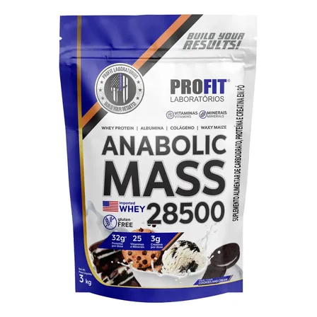 Hipercalórico Anabolic Mass 28500 3kg Profit Labs Cookies And Cream