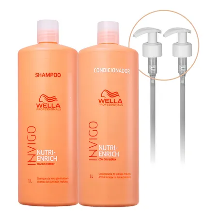 Kit Wella Invigo Nutri Enrich Shampoo Condicionador E Válvulas