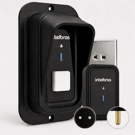 Kit Campainha Intelbras Cib 101 + Protetor Antivandalismo Preto 127/220v